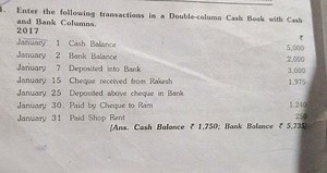1. Enter the following transactions in a Double-column Cash Boo... | Filo