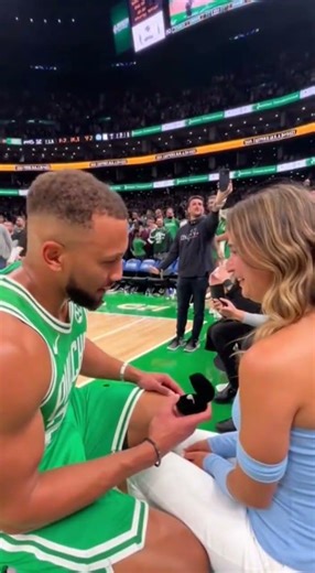 Emotional Basketball Court Proposal! Player Drops to One Knee in Front of Packed Arena! #Shorts