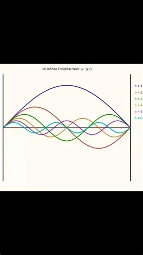 Standing waves of 1D finite potential well #quantumphysics #maths #physics #quantummechanics