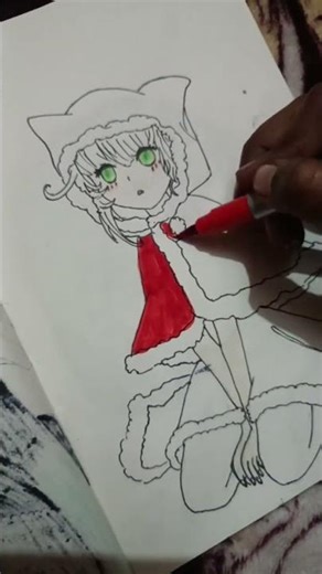 Merry Christmas to you all 🎆🎄#anime #drawingtutorial #drawing #cute #trending