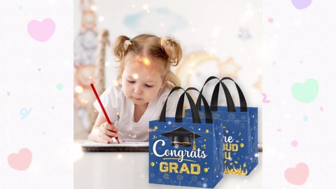 cocomigo 16pcs Graduation Gift Bags, Handles Graduation Gift Bags 2024 Graduation Bags Non-woven Fabric Graduation Bags Class of 2024 Congratulations Gift Bag for 2024 Graduation Party Decorations