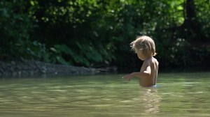 Little Boy Bathes River River Forest Stock Footage Video (100% Royalty-free) 1033660664 | Shutterstock