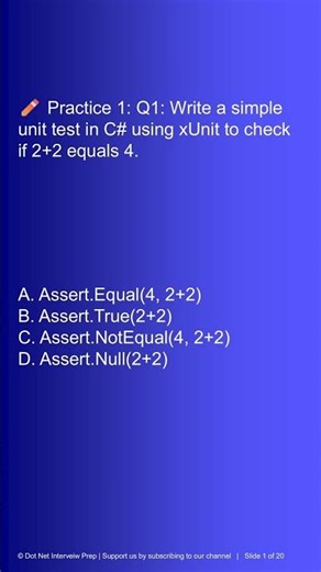 Quick .NET Quiz Testing and Debugging - Quiz - 01