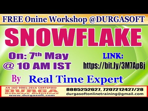 SNOWFLAKE (FREE Workshop) Online Training @ DURGASOFT