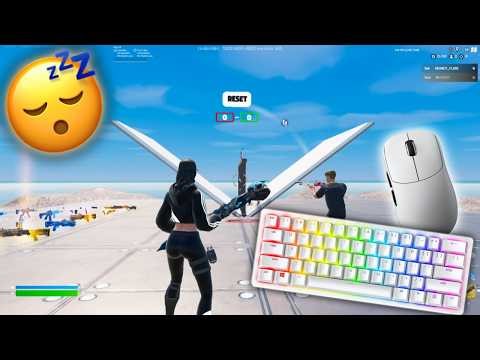 Razer huntsman mini ASMR Chill 😴 1v1 Build fight | Fortnite gameplay 😴
