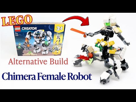 LEGO CREATOR 31115 alternative build tutorial [Chimera Female Robot] レゴ31115セットのみでキマイラ女性型ロボットを作ってみた