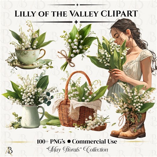 Lily of the Valley Clipart | May Birth Flower Botanical Graphics (digital Download) - Etsy
