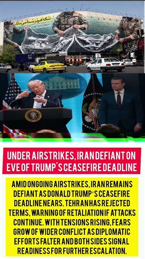 Under airstrikes, Iran defiant on eve of Trump's ceasefire deadline #shorts #news #warzone2