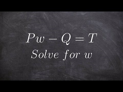 Solving Literal equations using two steps