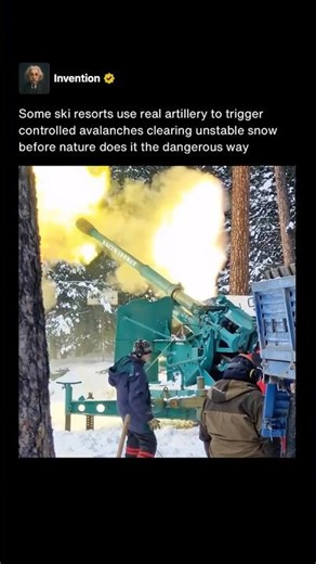 Ski Resorts Use Real Artillery to Trigger Avalanches 💥❄️ #shorts