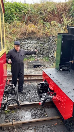 COUPLING UP! Steam Locomotive ‘Owain Glyndŵr’ at the Narrow Gauge Railway 🚂✨ #steamtrain