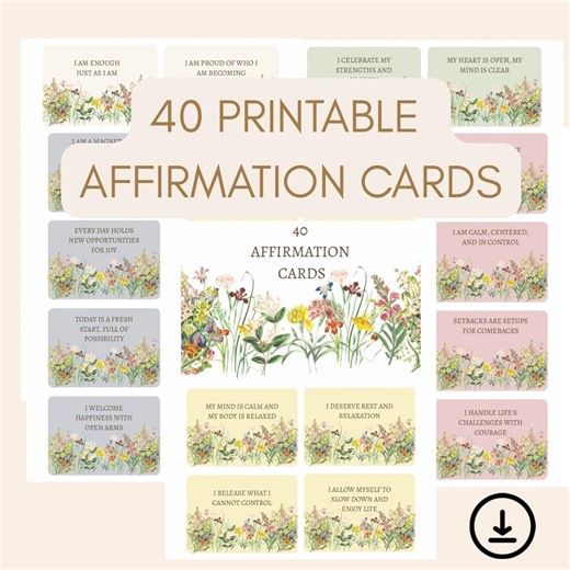 Printable Affirmation Cards: Daily Positive Quotes for Self-love (PDF Download) - Etsy