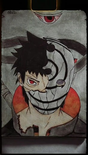 obito ki drawing 😎# #youtubeshorts #animedrawing #artist ❤️😎😎 #shortvideo #anime