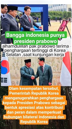 prabowo dapat penghargaan , bikinbangga. #viral #indonesiakorea #trending #shortvideo