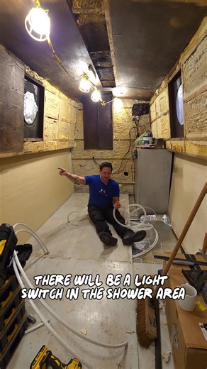 Installing a narrowboat shower waste system with a Whale Gulper 220. Shower drain → waste pipe → 12v Whale Gulper pump. Switch it on when you shower. It clears the tray properly. Hot from the calorifier. Cold from the bow tank. Proper boat plumbing now. Jones earned a Wetherspoons for this one 🍻 Would you try installing a Whale Gulper 220 yourself? Full story on my YouTube page. Link in bio. #narrowboat #diyboat #canal #plumbing