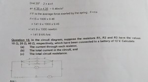 Question 10: In the circuit diagram, resistors R1, R2, and R3 h... | Filo