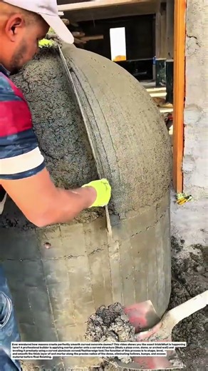 Unbelievable Curved Plastering Hack: Dome Screeding Mastery! 🍕 Worldconstruction.