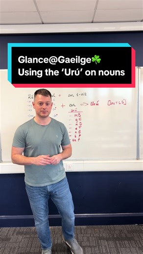 Struggling to understand why and when we use an urú (eclipsis) in Irish nouns? 🤔🇮🇪 Then this short video is just for you! 🎥✨ In the video, I explain the situations where an urú is required and show that the rules are actually simple and straightforward once you know them 👍📘 That said, we do need to be extra careful with five particular letters (DNTLS) because they can be a little tricky when dealing with the urú! ⚠️🔤 Watch along and build your confidence with Irish grammar! 💚☘️ #fyp #gae