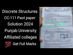 Discrete Structures Past Paper Solution Latest | CC-111 | Punjab University | Affiliated Colleges