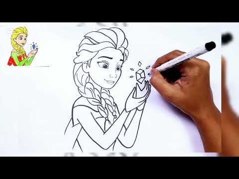 How to Draw Elsa with Magic Crystal 💎 | Easy Frozen Drawing Step by Step for Beginners