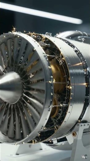 Hyper-Detailed Aircraft Engine: 3D Mechanical Cross-Section