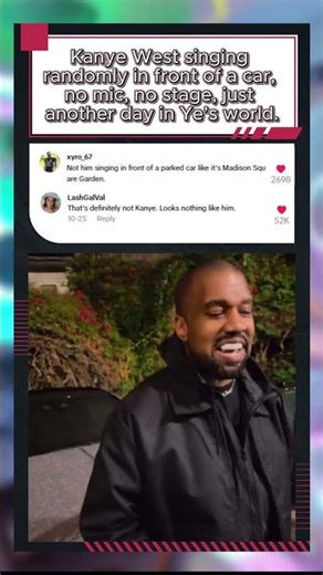 Kanye West singing randomly in front of a car, no mic, no stage #rap #hiphop #kanyewest #short