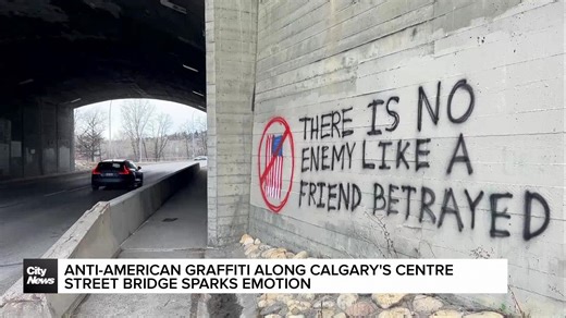 Anti-American graffiti along Calgary bridge sparks emotion