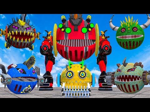 MS PACMAN uses a magic pen to help RED ROBOT PACMAN defeat two MONSTER PACMANs #2025