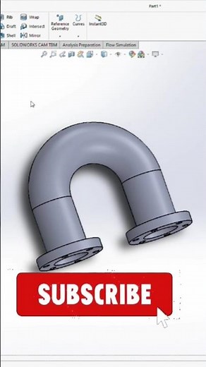 Creating a pipe in SolidWorks in just 20 seconds #solidworks #cat #pipe # 3ddesign #solidworkis2025