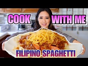 HOW TO COOK FILIPINO SPAGHETTI - PINOY SPAGHETTI - COOK WITH ME | TIN IN THE KITCHEN #4