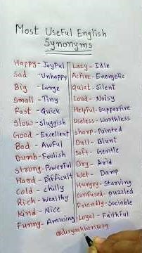 Most Useful English Synonyms 🔥👩‍🏫#english #education #learning #shorts #synonyms