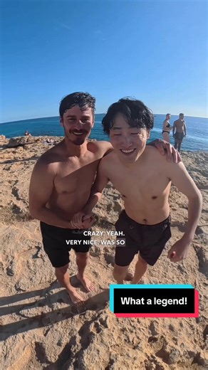 The most wholesome moment when Wei Chao literally put his life in my hands… what an absolute legend 👏 #cliffjump #cyprus #livinglife