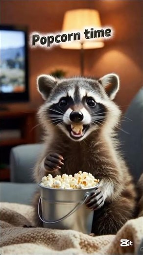 Roko’s movie night 🍿🦝 | Cute Raccoon Life #Shorts