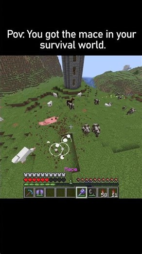 Pov: You finally got the Mace in your Survival World. #minecraft #shorts