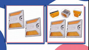 iplusmile Road Reflectors Driveway Marker, Reflective Driveway Marker Reflective Road Pavement Marker Asphalt Stud Markers for Bumps Sidewalks Pedestrian Crossings, 2pcs