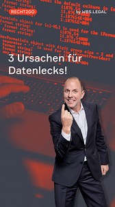 Check hier, ob auch du vom Facebook-Datenleck betroffen bist 👉 https://wbs.law/facebook-2 -----🔒🤔 Datenlecks sind heutzutage eine ernsthafte Bedrohung für unsere Privatsphäre und Sicherheit im digitalen Raum. In diesem Video zeigen wir euch die drei Hauptursachen für Datenlecks, die jeder kennen sollte!1️⃣ Phishing: Habt ihr schon einmal verdächtige E-Mails erhalten, die euch zur Aktualisierung eurer Zahlungsinformationen auffordern? Diese könnten gefälscht sein, um eure persönlichen Daten zu