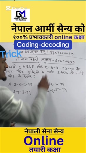 IQ For Nepal Police Jawan Coding-decoding #प्रहरी #armylover #loksewapreparation
