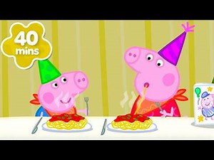 Peppa Pig eats SPAGHETTI! | Grandpa Pig's Birthday 🍝🎂 | New Full Episodes in English