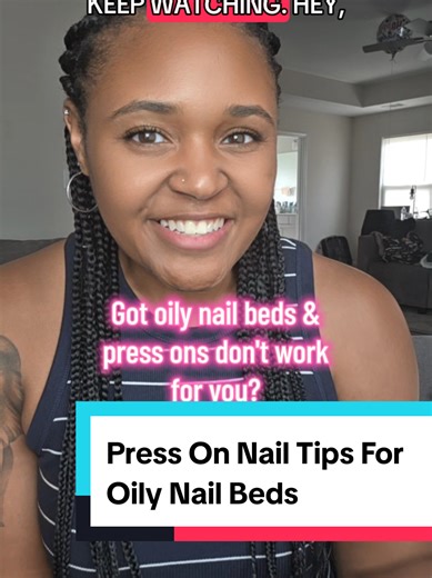 Got oily nail beds, and press on nails won't stay on? Here are a few small things you can change to get a 2 week wear: ✨️Dehydrate your nail beds w/ 100% acetone or a nail dehydrator(LINKED IN THIS VIDEO) ✨️Leave the white dust on your nail after buffing ✨️ Use the double glue method(put glue on your nail AND the back of the press on) ✨️ Stop pressing down so hard! Just use gentle consistent pressure in the center of the nail for 60-90sec ✨️ Switch to a luxury brand of press ons SAVE this video 