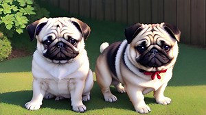 Anime Pug Couple Digital Illustration - Cute Pug Art Print - Pet Lovers’ Gift - Instant Download - Etsy Canada