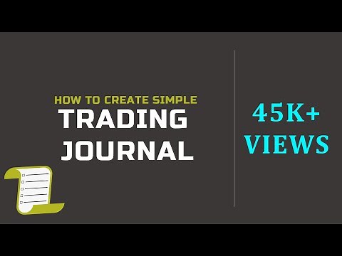 How to create Simple Trading Journal - Excel Trading Journal