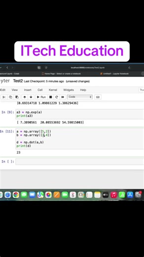 Numpy Operations #python #datascience #machinelearning #ITechEducation