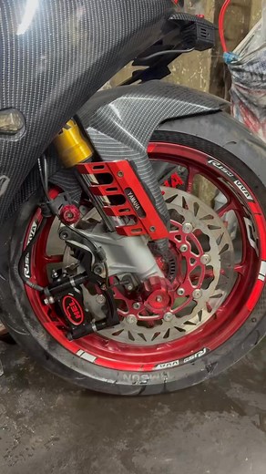 The HEL calliper setup with HEL hoses and HEL front and Rear master cylinder on R15M #R15 #Triones #helbrakelines | The PitStop