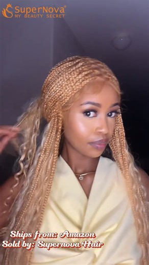 supernova_amazon_Store on Instagram: "Golden brown highlights🥰 ,Perfect for busy mornings, last-minute plans, and everyday slay💁🏽‍♀️ ... SUPERNOVA 36 Inches Full Lace Boho Box Braided Wig T274/614# ... Click the link in my bio for the same wig! . . #braided #braidedhair #braidedwig #hightlight #hightlightwig"