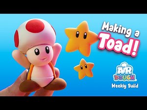 How To Make Toad From Super Mario Party: Superstars With Air Dough Air Dry Clay - Weekly Tutorial