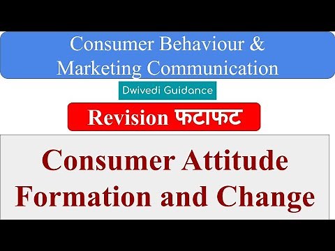 Consumer Attitude Formation and Change, Consumer Behaviour and marketing communication unit 2, MBA