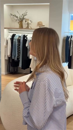 1.6K views · 15 reactions | We’ve been busy setting up the store - think fresh denim and swim, yep. It’s arrived  Jen wears: 〰️ Elka Dash Stripe Shirt 〰️ Outland Denim Avril Slouchy Wide Jean 〰️ Brie Leon Eyelet Sandal Sizes selling fast! Head in store or online now. | Sedae Store | Facebook