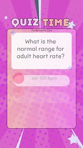 What is the normal range for adult heart rate? * * * * * * * * #nurses #doctors #nursing #medical #nurseexam #NCLEX #nclexreview #nclexrn #registerednurse #medicaldoctor #medicine #studentlife #exam #exampreparation #nclexprep #nursingstudent #medicalstudent #RN #NMC #NGN #PNLE #NLE #USRN #RN #rnlife #nursinglife #fbreels #fypシ゚ @highlight @followers @everyone | Nursing Reference Cards