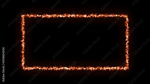 glowing rectangle border frame with smooth neon light effect seamless looping animation for motion graphics, video editing, modern visuals and futuristic design