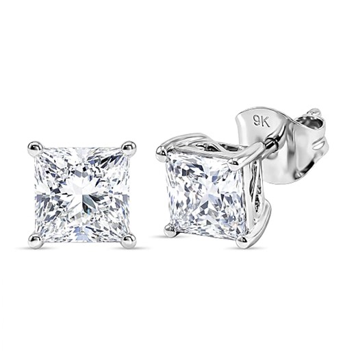 Luxuriant 9K White Gold SGL Certified VS-E-F Lab Grown Diamond Solitaire Stud Push Post Earring 2.07 Ct. - 3138502592 - TJC